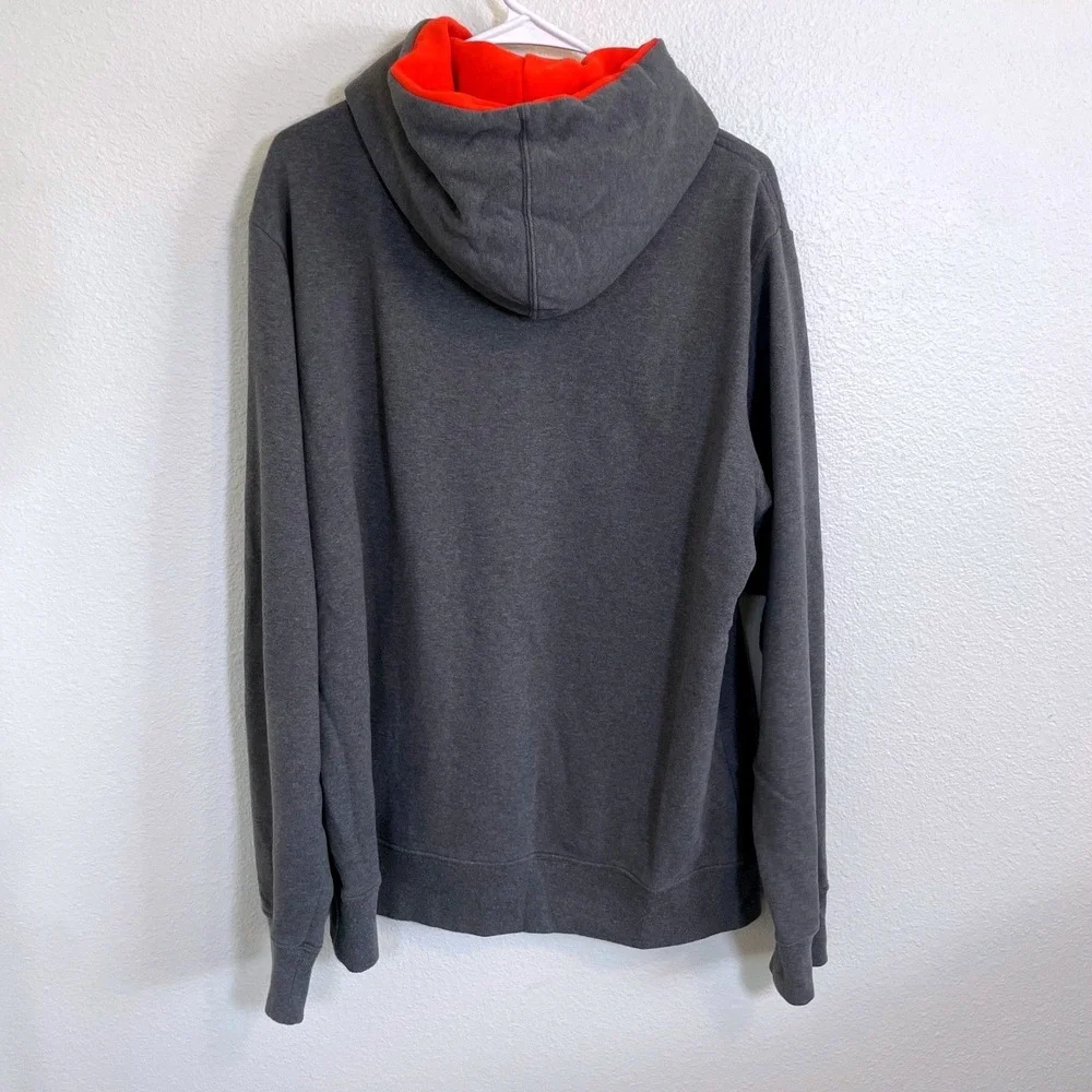 The‎ North Face Men's Large Gray Hoodie Graphic Pullover Sweatshirt Orange Grey